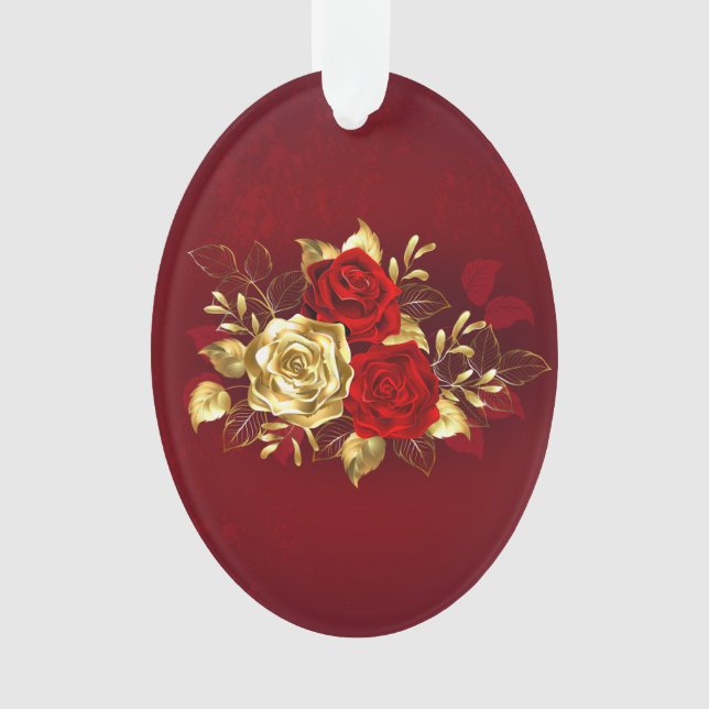 Ornamento Três Rosas de joalharia (Frente)
