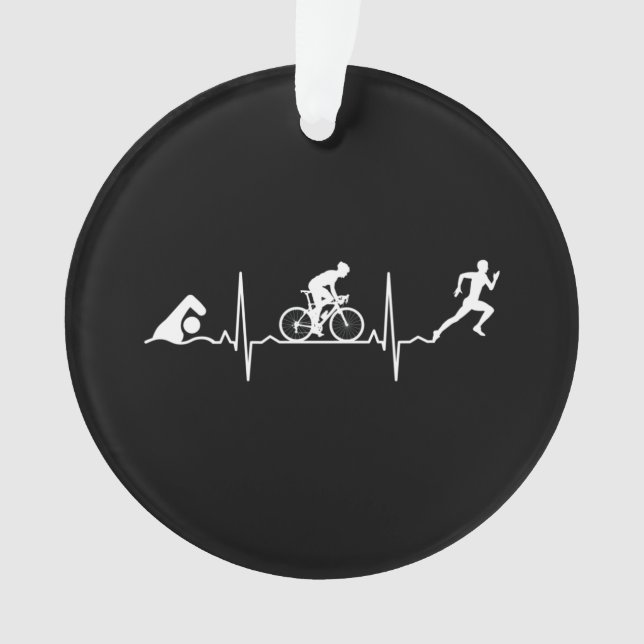 Ornamento Triathlon - Triathlon Heartbeat (Frente)