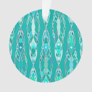 Ornamento Tribal Batik - Turquesa e Aquamarine