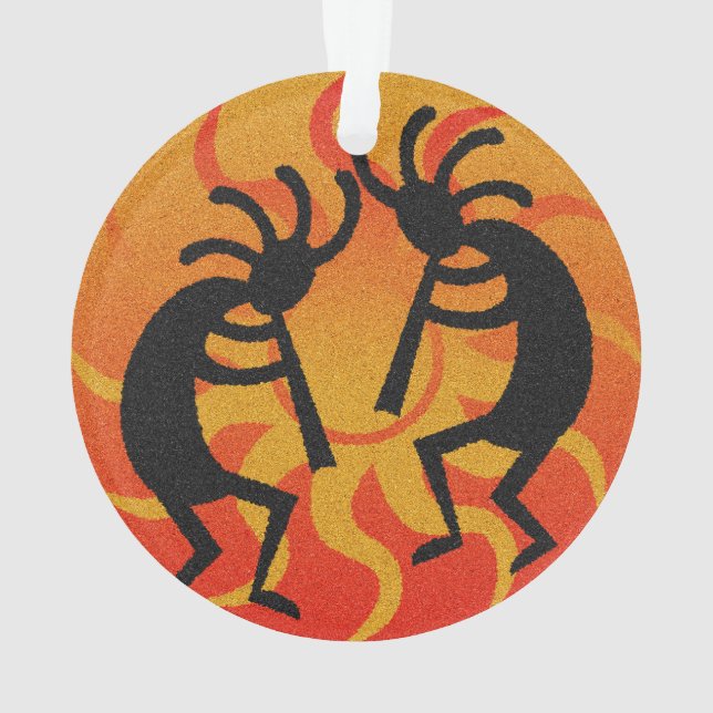 Ornamento Tribal Sun Dancing Kokopelli Sudoeste Natal (Verso)