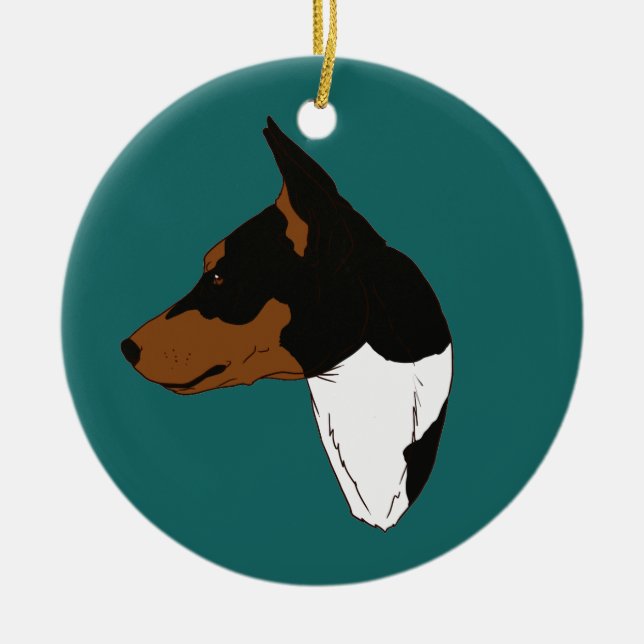Ornamento Tricolor de Basenji de turquesa (Frente)