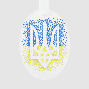 Ornamento Tridente de emblem ucraniano trizub espalhando cor