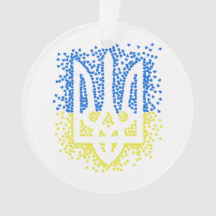 Ornamento Tridente de emblem ucraniano trizub espalhando cor