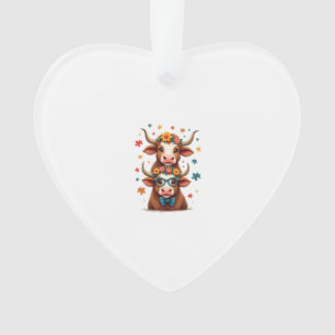 Ornamento Trio de Vaca Highland Vintage Autismo Espiando Vac
