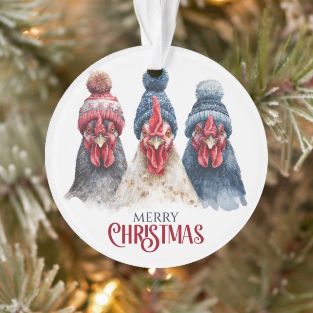Ornamento Trio of Winter Chickens Christmas  (Árvore)
