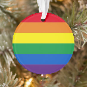 Ornamento Tripas arco-íris cores Lgbt gay sinalizador Natal