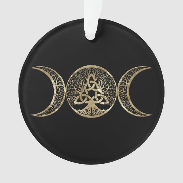 Ornamento Triple Moon Tree of Life Triquetra (Frente)