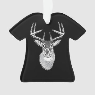 Ornamento Troféu Buck em Black White Tail Deer