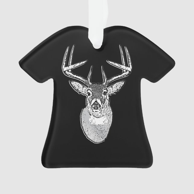 Ornamento Troféu Buck em Black White Tail Deer (Frente)
