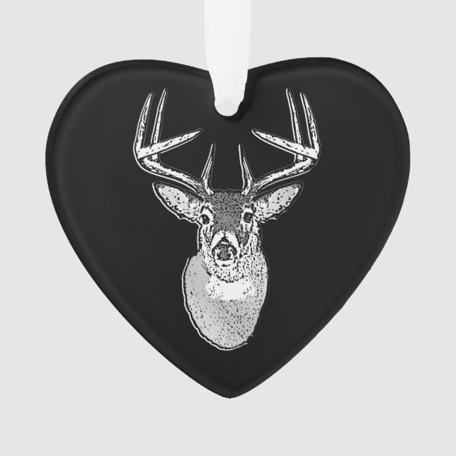 Ornamento Troféu Buck em Black White Tail Deer (Frente)