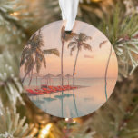 Ornamento Tropical Beaches | Maldives Tropical Beach & Pool<br><div class="desc">This amazing Getty Images photo features a sunset summer beach swimming pool on a sunny day with reflection of palm trees,  tropical landscape,  exotic island hotel.</div>