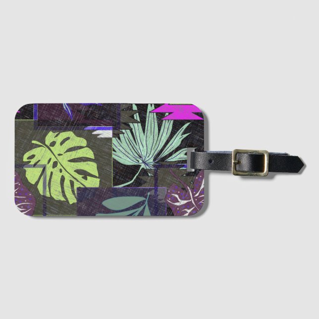 Ornamento tropical. etiqueta de bagagem (Frente Horizontal)