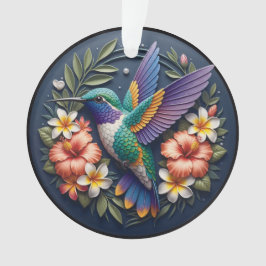 Ornamento Tropical Hummingbird Ornament – Colorful Floral