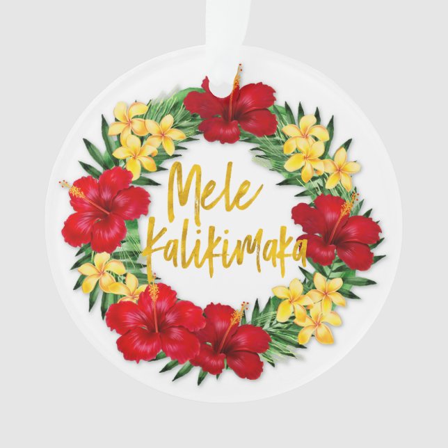 Ornamento Tropical Paradise Hawaiian Holiday Wreath (Frente)