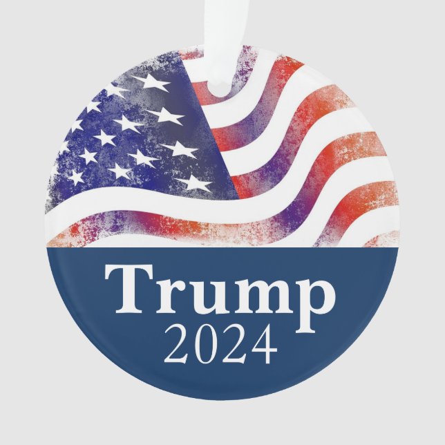 Ornamento Trump 2024 Faded American Flag Campaign (Frente)