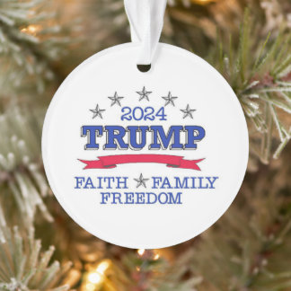 Ornamento Trump 2024 Fé, Família, Liberdade