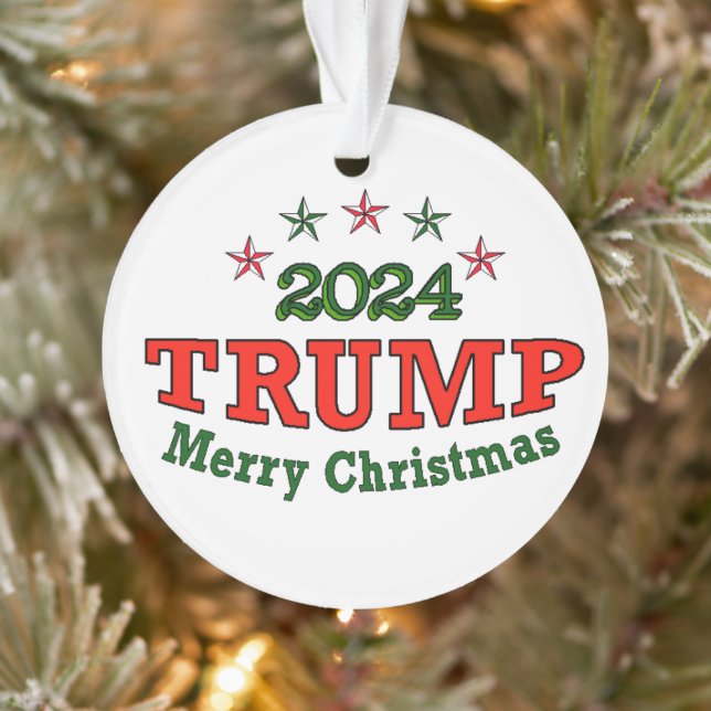 Ornamento TRUMP 2024 Feliz Natal Acrílico (Árvore)