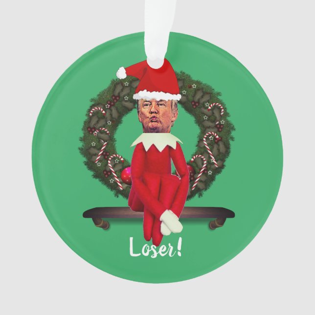 Ornamento Trump como um Elf Feio de Natal   (Frente)
