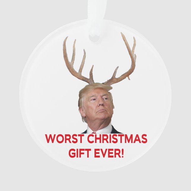 Ornamento Trump, o pior presente de Natal de sempre! (Frente)