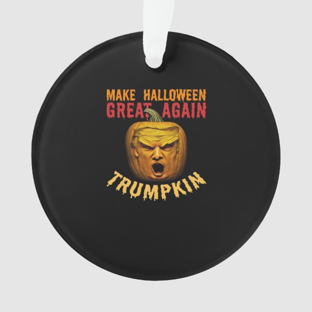 Ornamento Trumpkin Faz Excelente De Halloween De Novo - Dona (Frente)