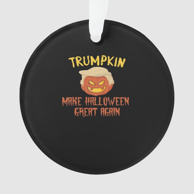 Ornamento Trumpkin Faz Excelente De Halloween De Novo - Engr (Frente)