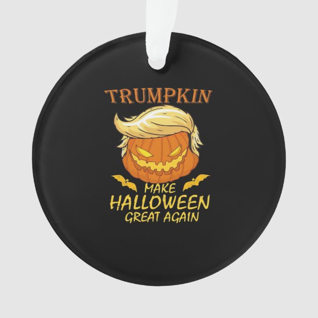 Ornamento Trumpkin Faz Excelente De Halloween De Novo - Retr (Frente)