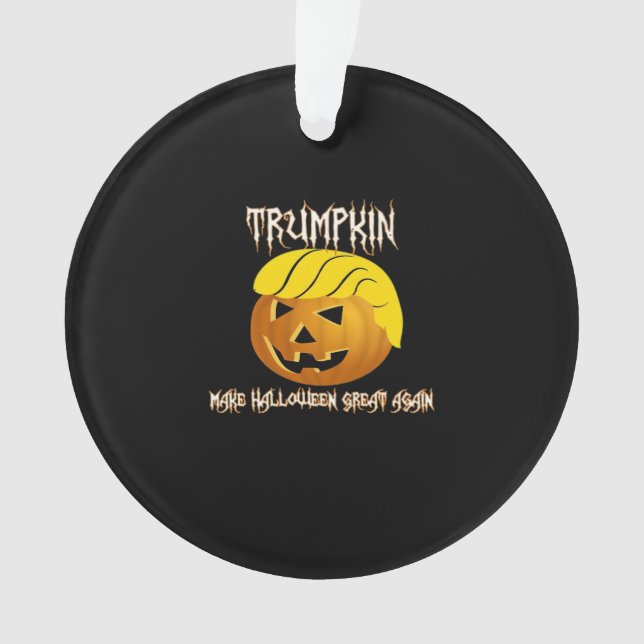 Ornamento Trumpkin Faz Excelente De Halloween Novamente (Frente)