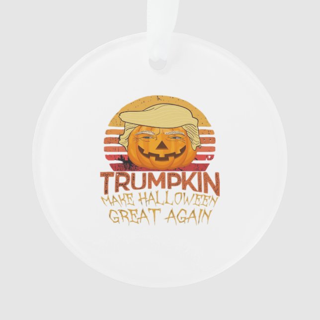 Ornamento Trumpkin Halloween Engraçado Clássico (Frente)