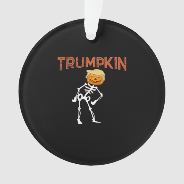 Ornamento Trumpkin Halloween Engraçado Clássico (Frente)