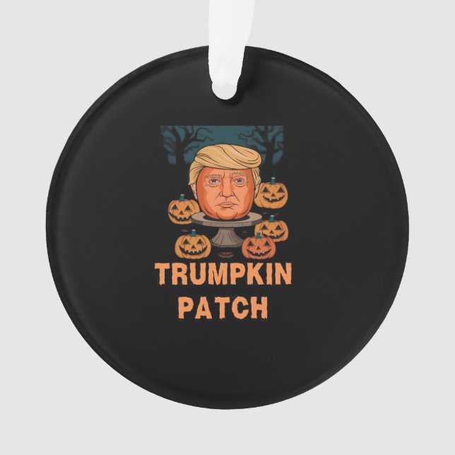 Ornamento Trumpkin Halloween - Engraçado Pumpkin Político De (Frente)