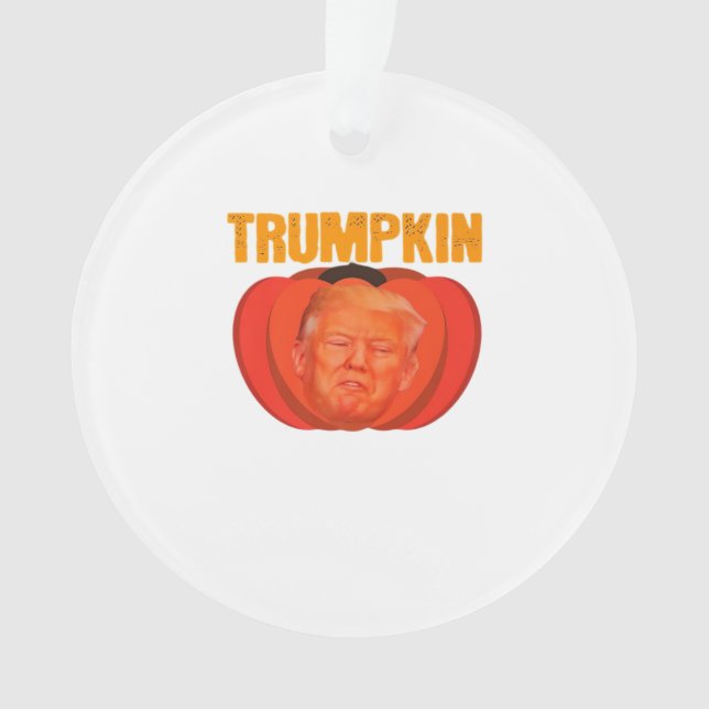 Ornamento Trumpkin Halloween Jack O Lanterna Gráfico Engraça (Frente)