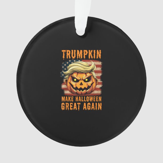 Ornamento Trumpkin Halloween Pumpkin Faz Excelente De Hallow (Frente)