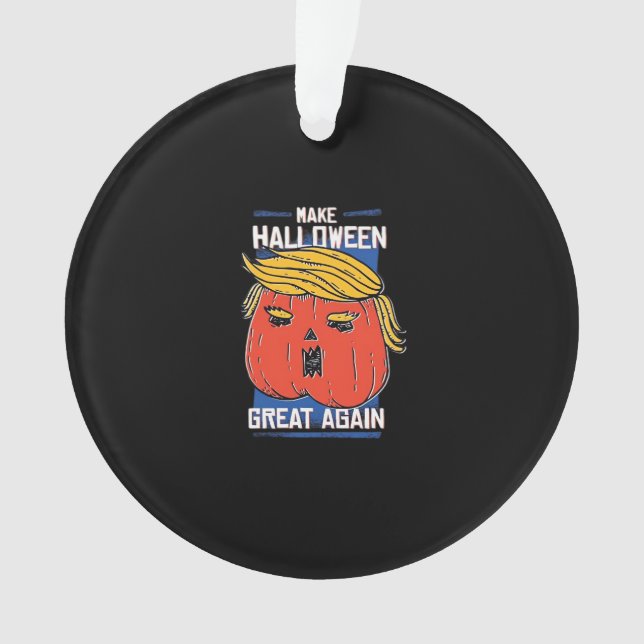 Ornamento Trumpkin Halloween Pupmkin Clássico (Frente)