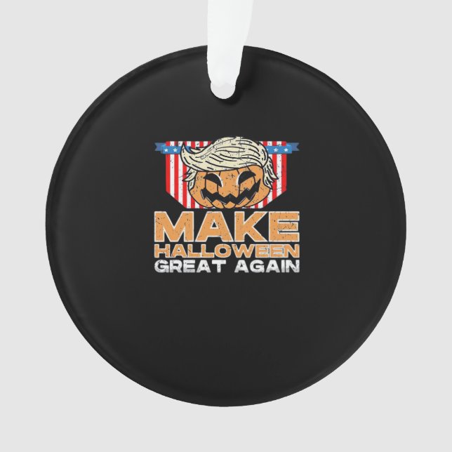 Ornamento Trumpkin Halloween Vintage Engraçado Político (Frente)