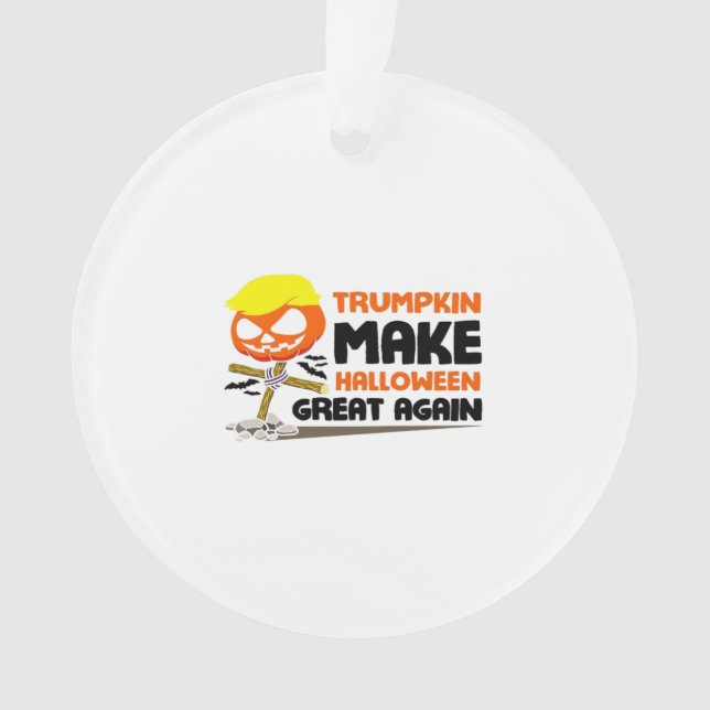 Ornamento Trumpkin Pumpkin Halloween Clássico (Frente)