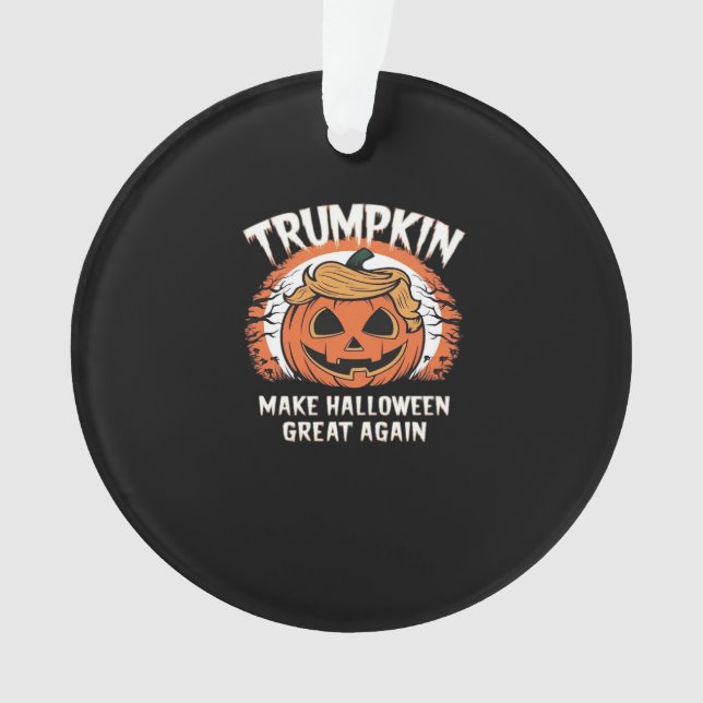 Ornamento Trumpkin Torna O Excelente De Halloween Novamente  (Frente)