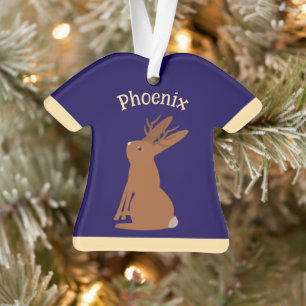 Ornamento Truque de Jackalope do Halloween ou Nome Personali
