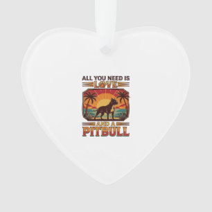 Ornamento Tudo o que você precisa é amor Pitbull Cachorro Pô