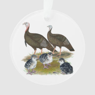Ornamento Turkeys East Wild Family
