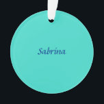 Ornamento Turquoise Blue Professional Modern Elegant Name<br><div class="desc">Modern Simple Plain Professional Design</div>