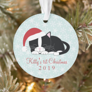 Ornamento Tuxedo Cat Personalizado Natal