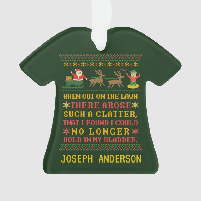Ornamento Twas engraçado a noite antes do Natal (Frente)