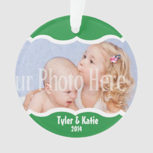 Ornamento Twin Photo Keepsasaem Verde