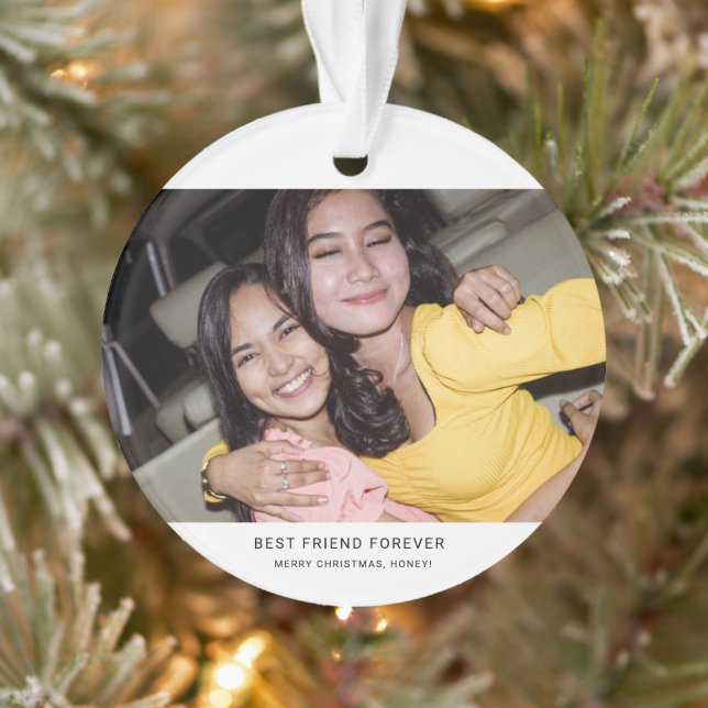 Ornamento Two Photo Minimalist Best Friend (Árvore)