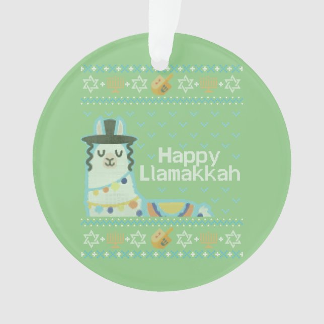 Ornamento Ugly Hanukkah Llama Llamakkah (Frente)