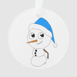 Ornamento um boneco de neve chibi