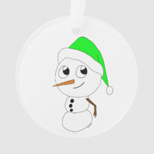 Ornamento um boneco de neve chibi