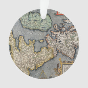 Ornamento Um mapa de Grâ Bretanha 1587