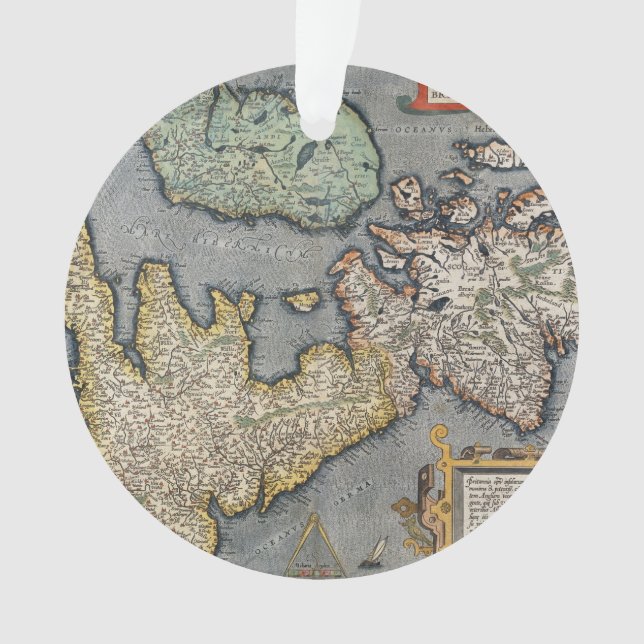 Ornamento Um mapa de Grâ Bretanha | 1587 (Frente)