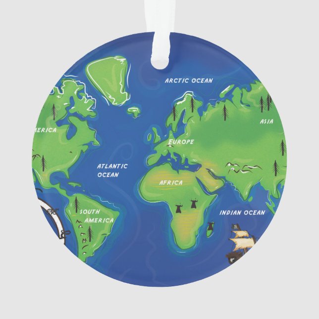 Ornamento Um mapa do mundo. (Verso)